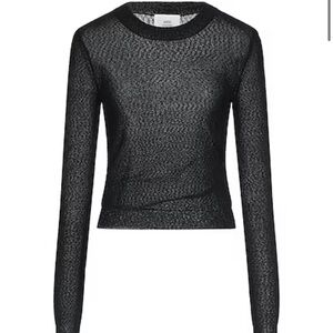 Ami Black Sheer Knit Top